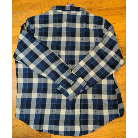 New Frye Jacquard Button Up Men's XXL L/S Flannel Shirt Deep Night Sky Blue NWT - Picture 9 of 10